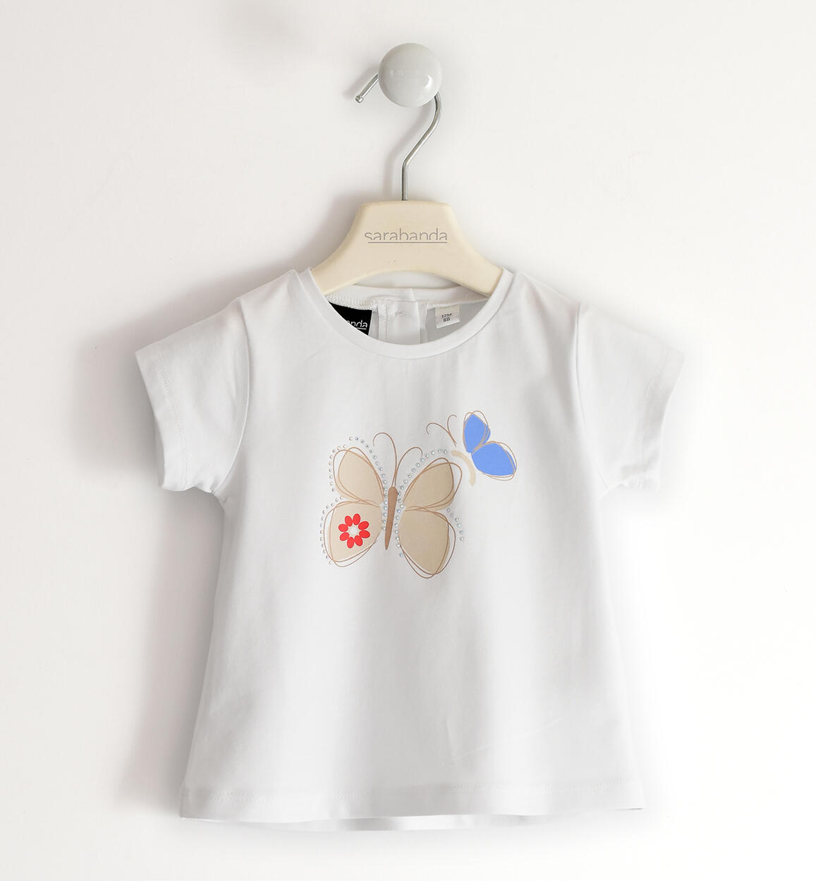 T-shirt bambina farfalle BIANCO Sarabanda
