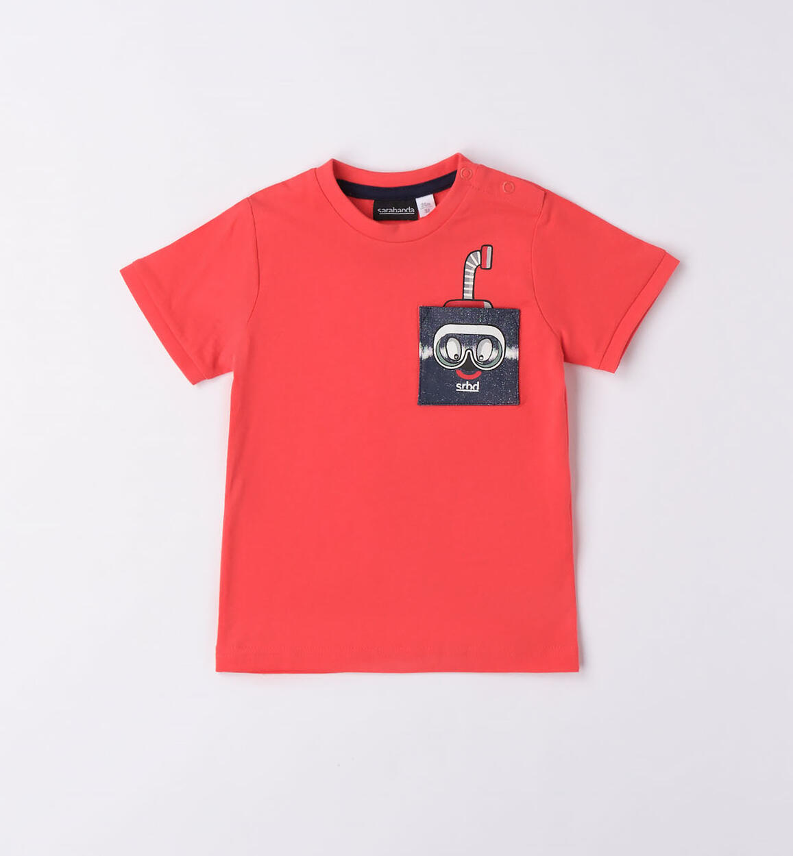 T-shirt taschino bambino 100% cotone ROSSO Sarabanda