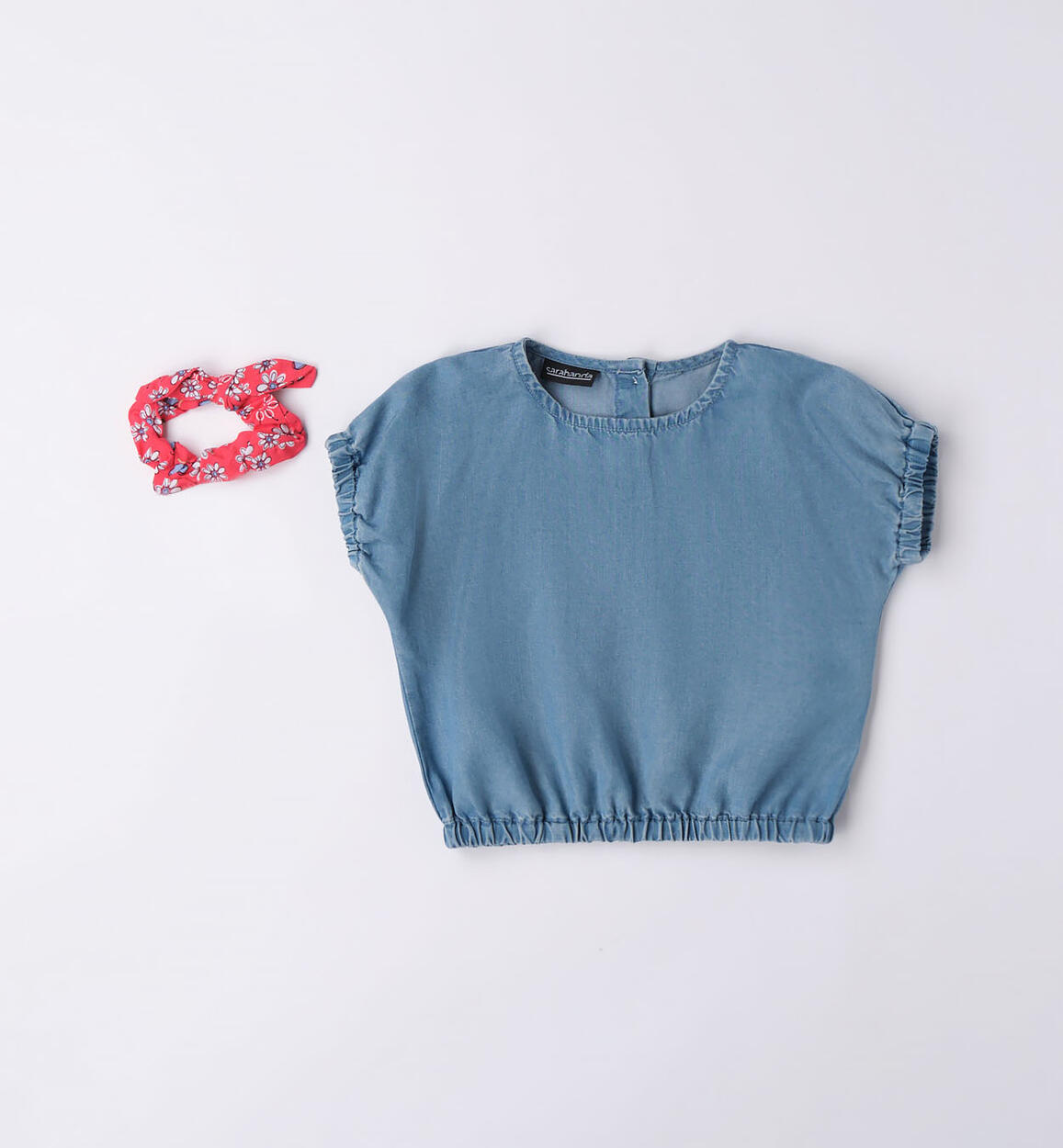 Camicia con elastico per capelli bambina BLU Sarabanda