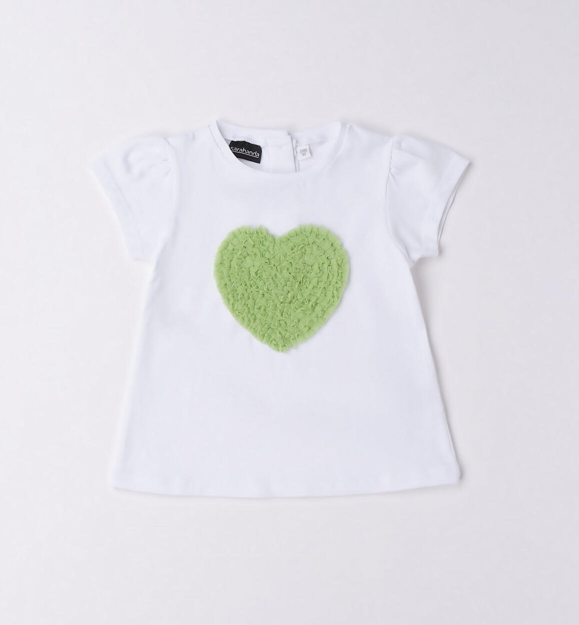T-shirt cuore tulle per bambina BIANCO Sarabanda