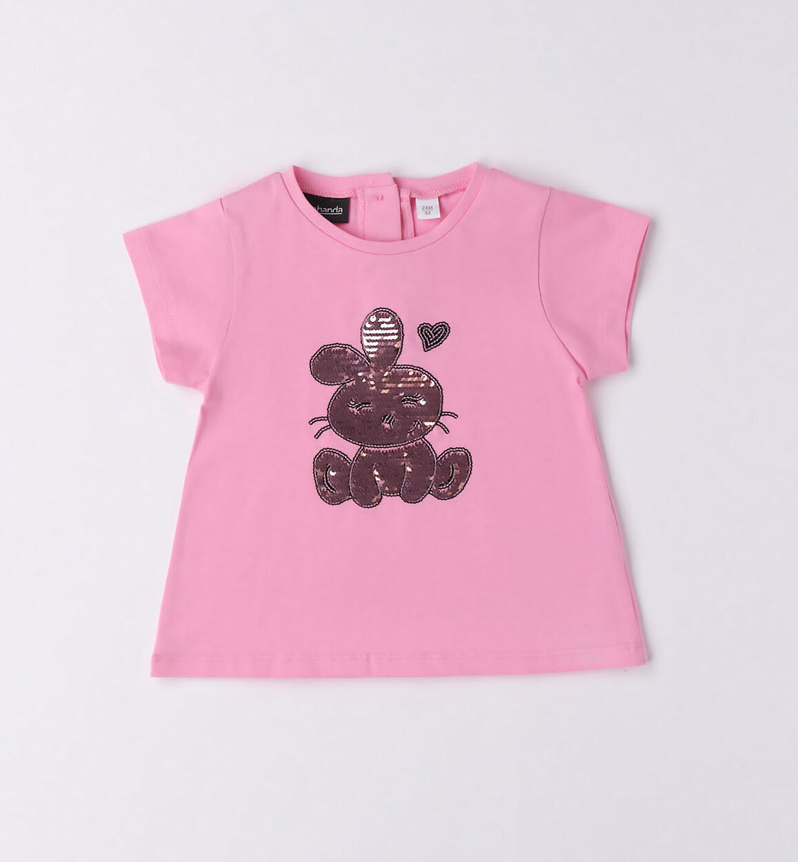 T-shirt coniglietto paillettes bambina ROSA Sarabanda