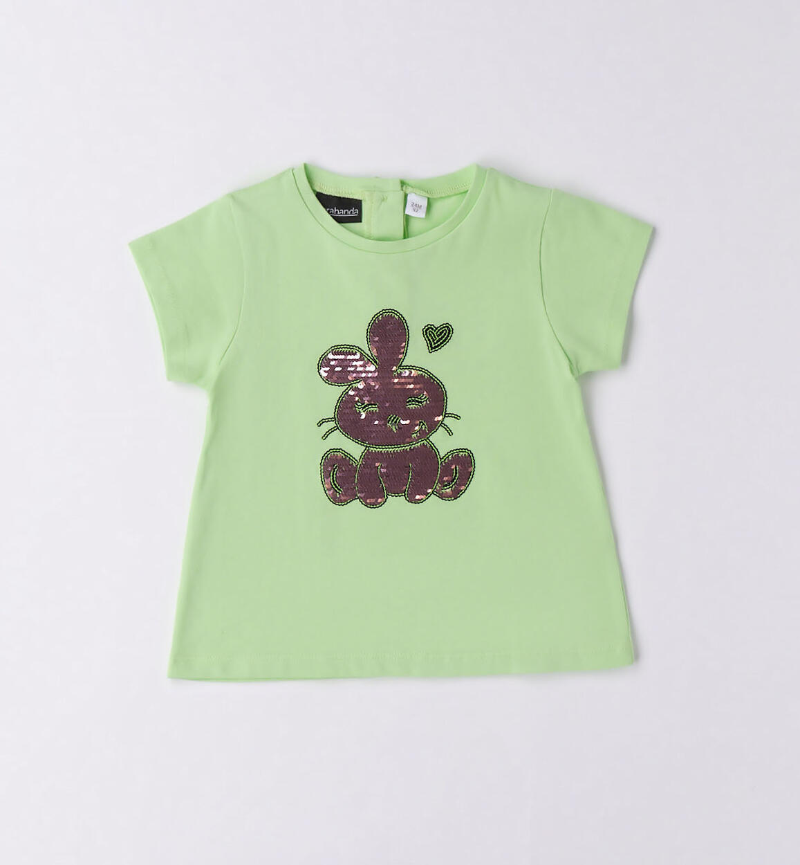 T-shirt coniglietto paillettes bambina BIANCO Sarabanda