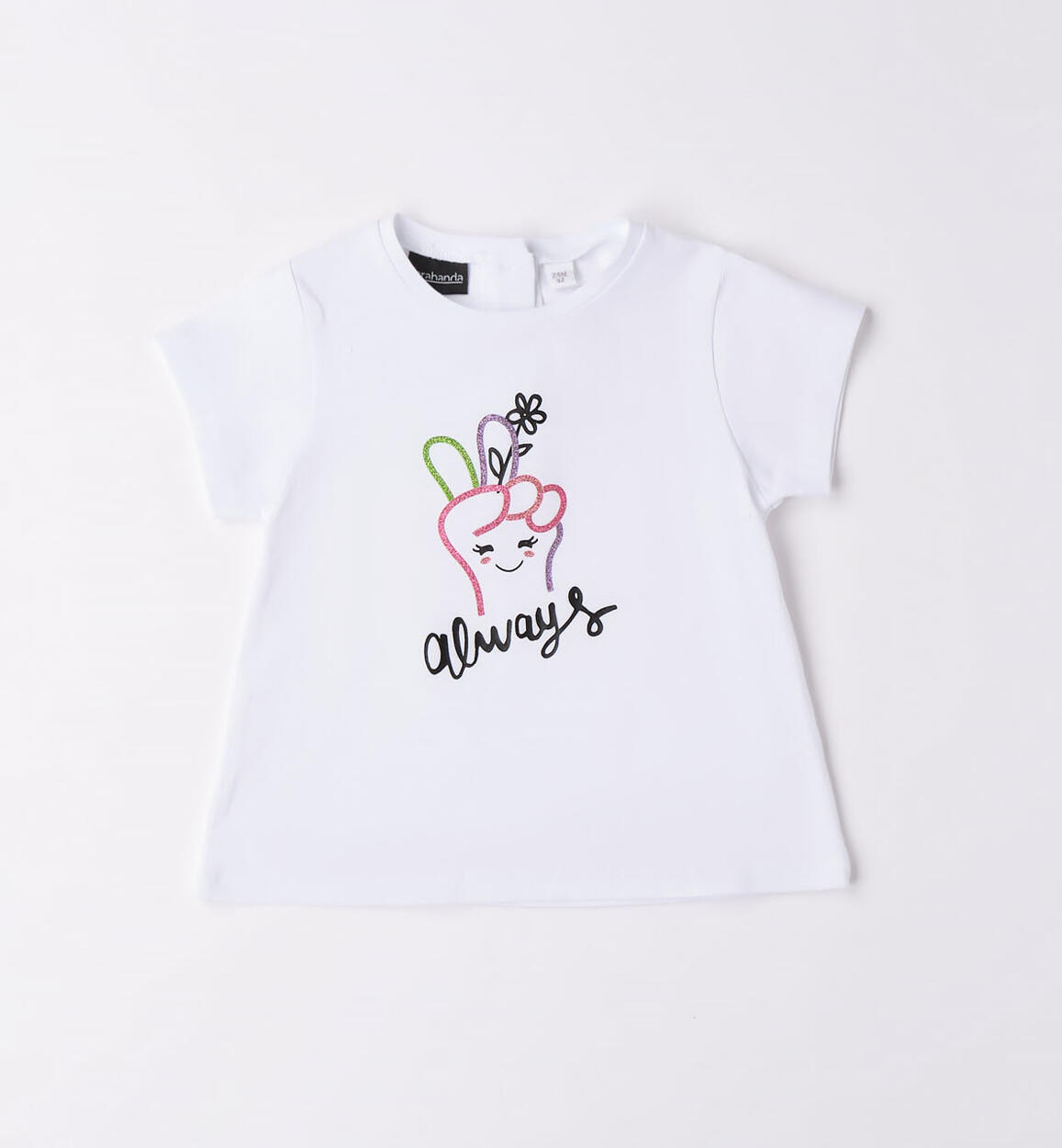 T-shirt stampa colorata bambina BIANCO Sarabanda