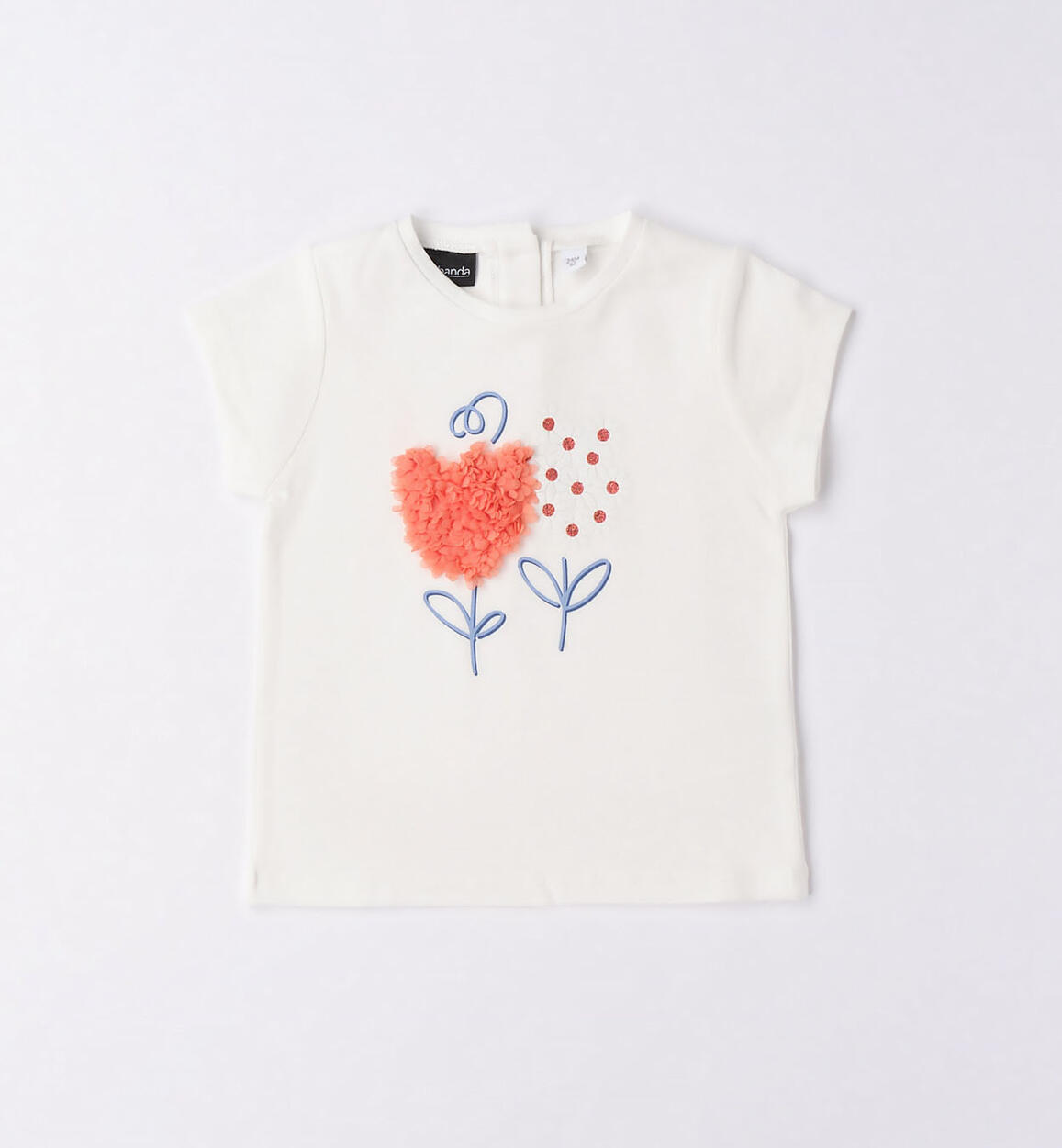 T-shirt bambina con fiori PANNA Sarabanda
