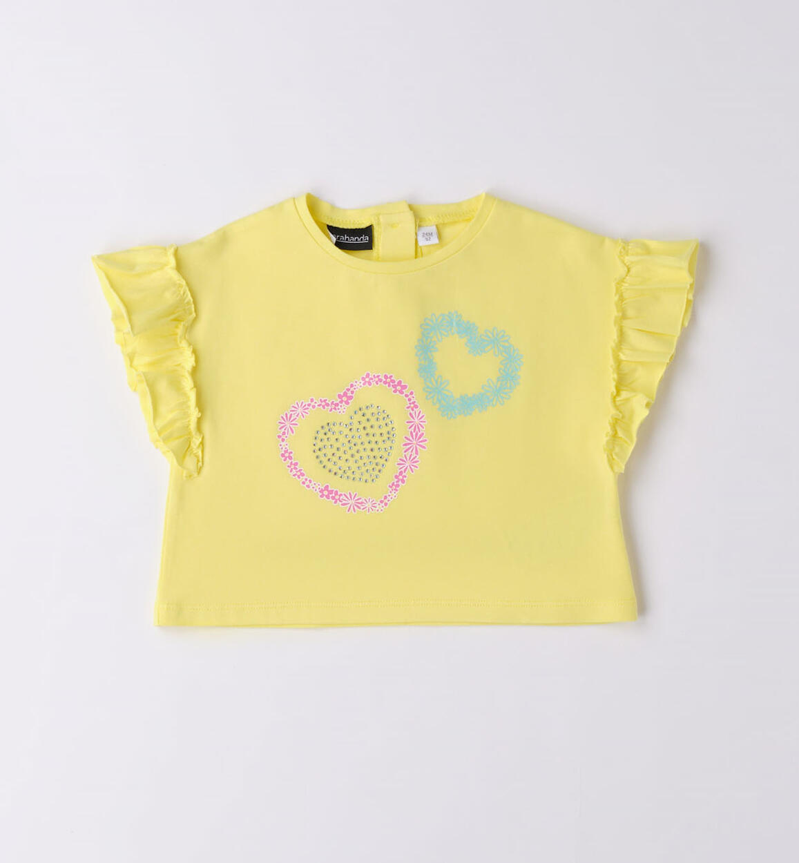 T-shirt con cuori per bambina GIALLO Sarabanda