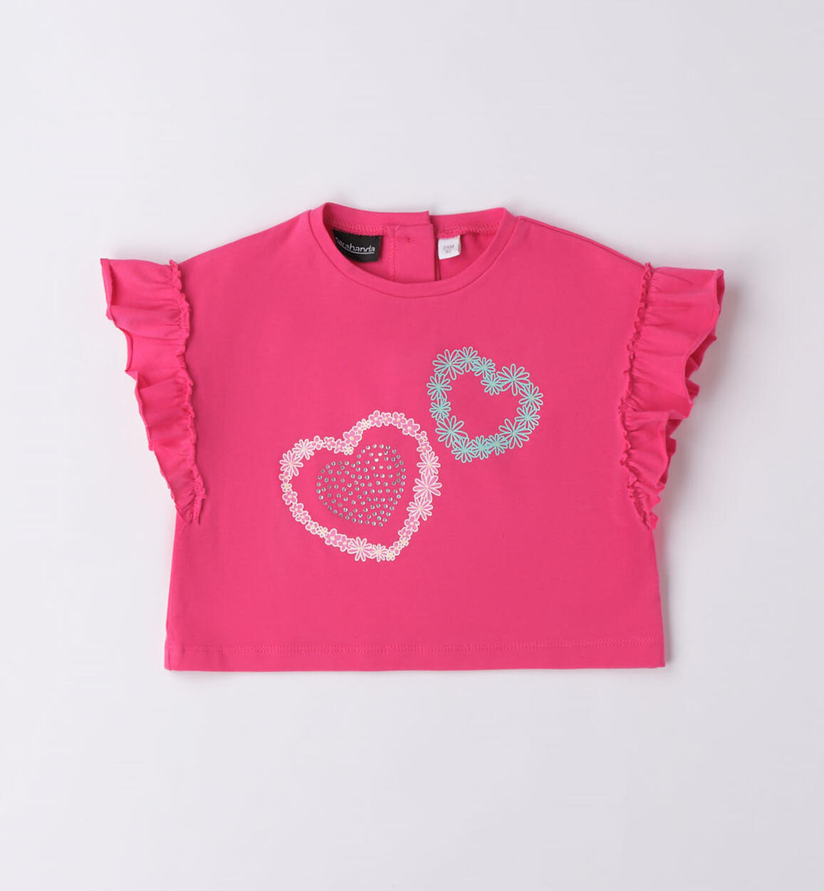 T-shirt con cuori per bambina FUCSIA Sarabanda