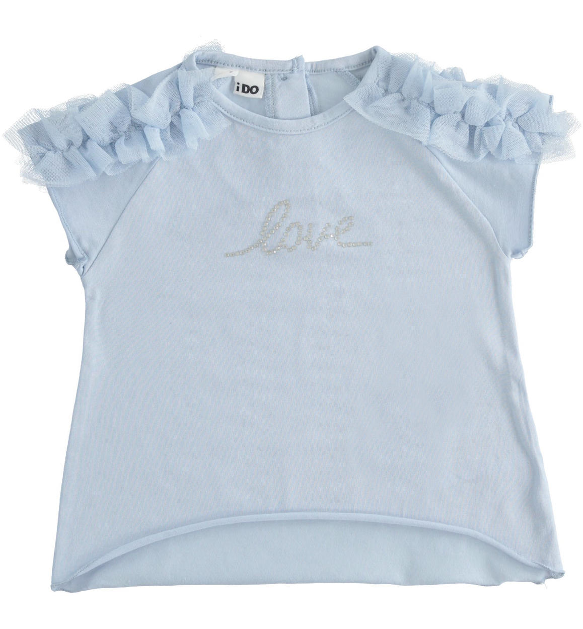 Maglia con tulle azzurro