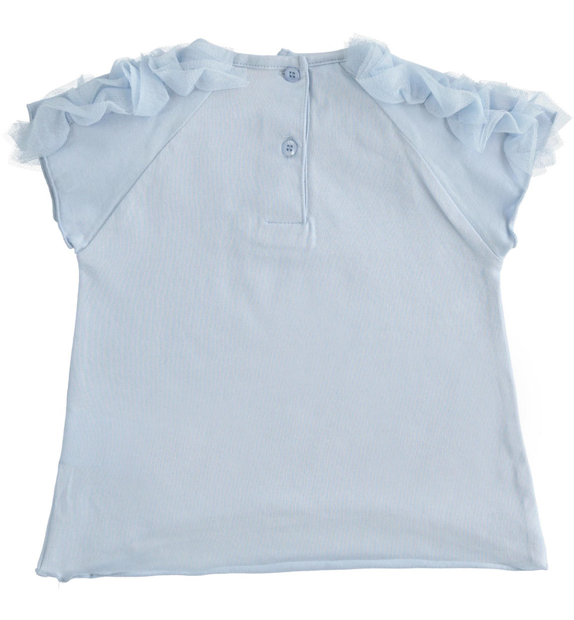 Maglia con tulle azzurro