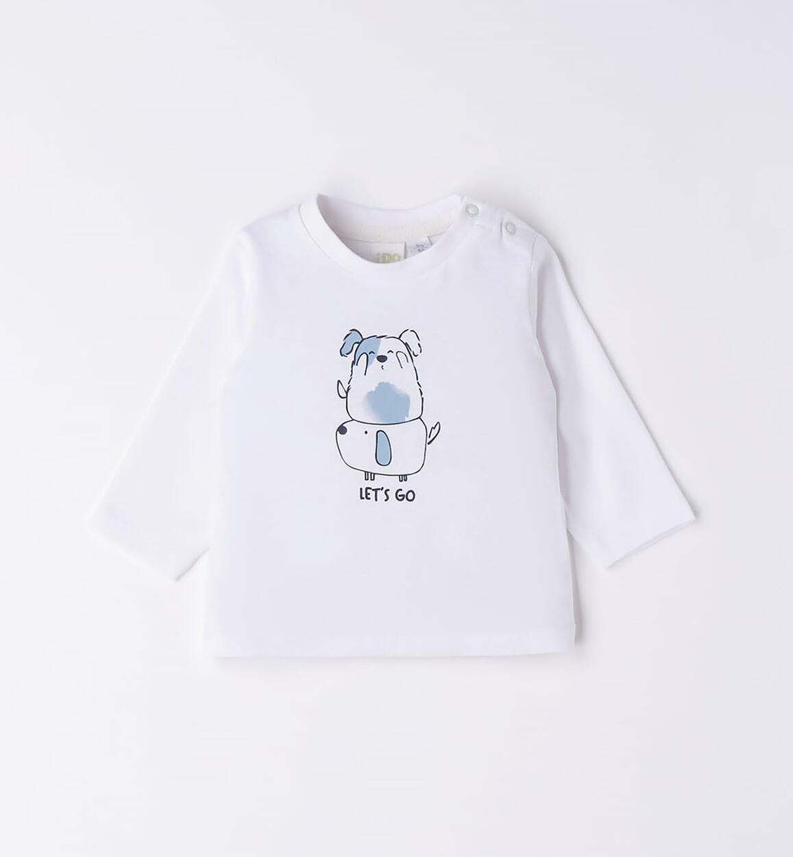 Maglietta neonato 100% cotone varie fantasie BIANCO iDO