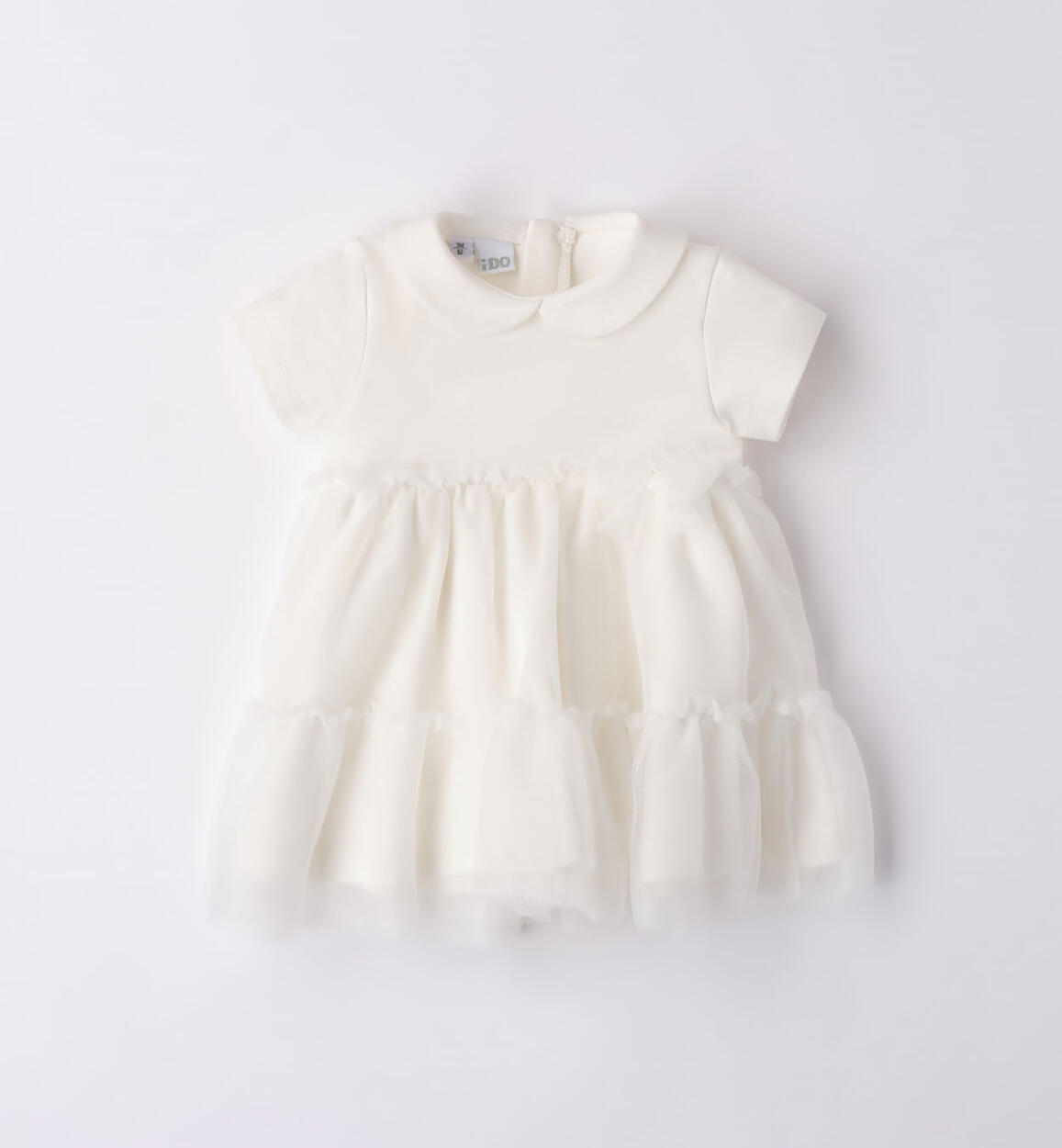 Elegante abito neonata in felpa PANNA iDO