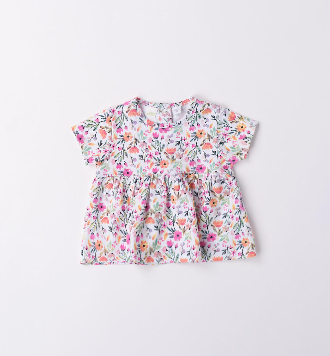 Loose iDO T-shirt for baby girl from 1 to 24 months WHITE iDO