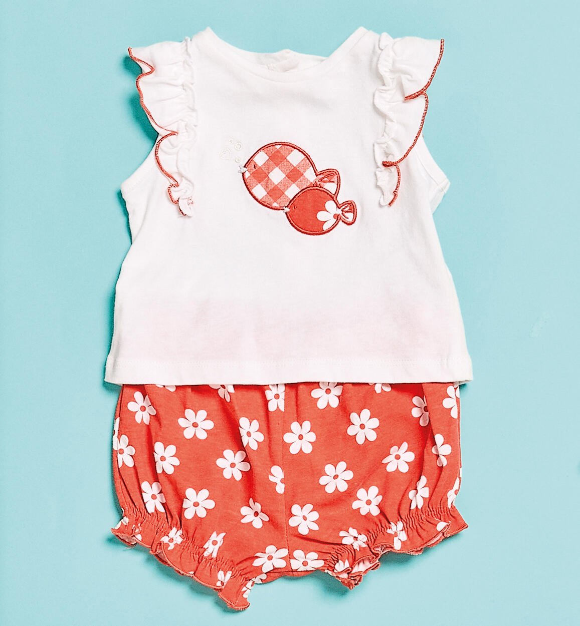 iDO 100% cotton baby girl beach set from 1 to 24 months WHITE iDO