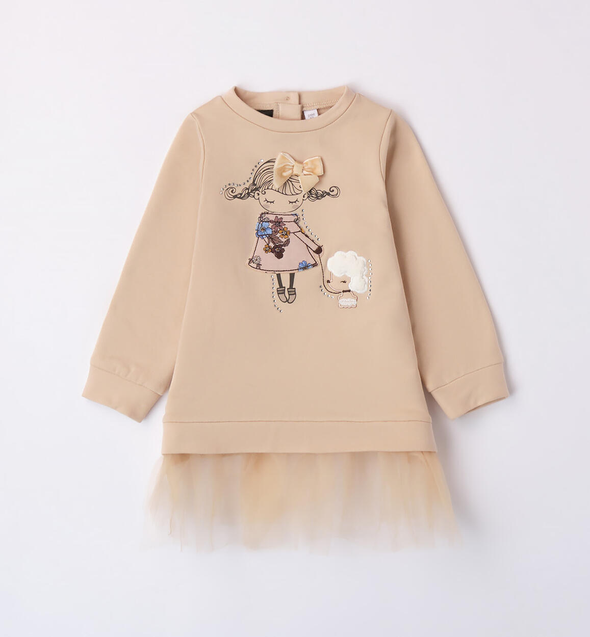 Abito bambina con balze in tulle BEIGE Sarabanda