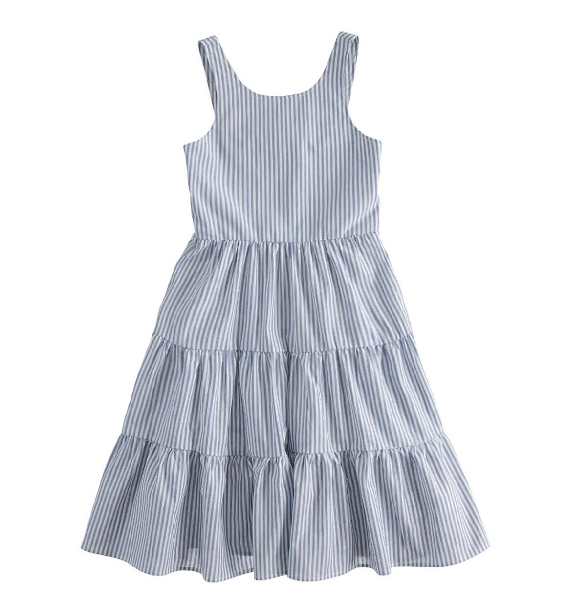 Abito bambina in 100% cotone fantasia rigata BLU iDO