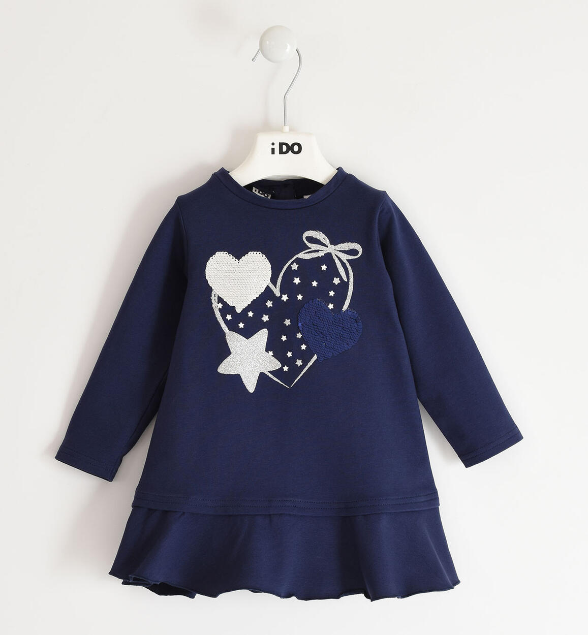 Abito bambina in felpa di cotone BLU iDO