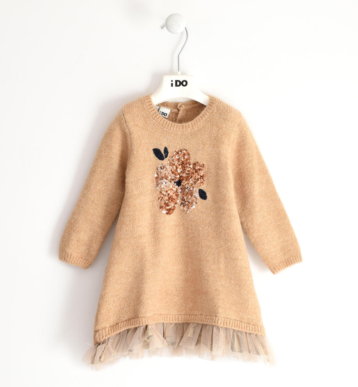 Abito bambina in tricot BEIGE iDO