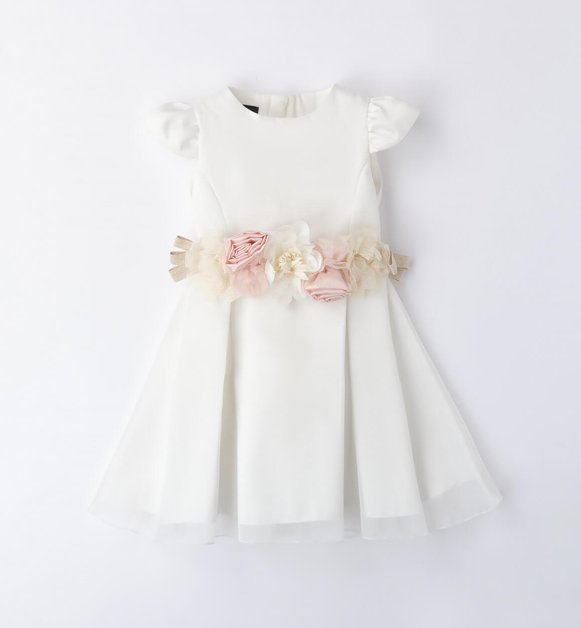 Sarabanda occasion wear dress with belt for girls from 9 months to 8 years CREAM Sarabanda