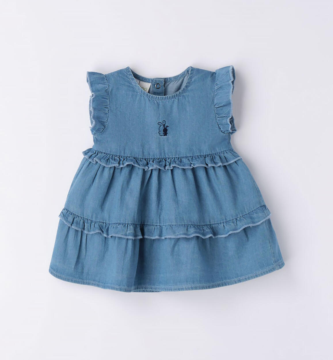 Abito neonata in fresco denim 100% cotone BLU iDO