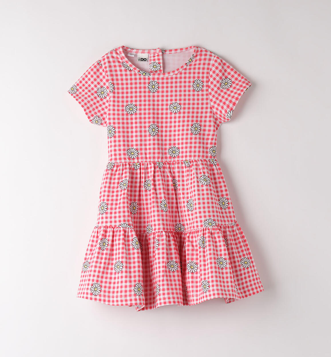 Girls' checked dress RED iDO