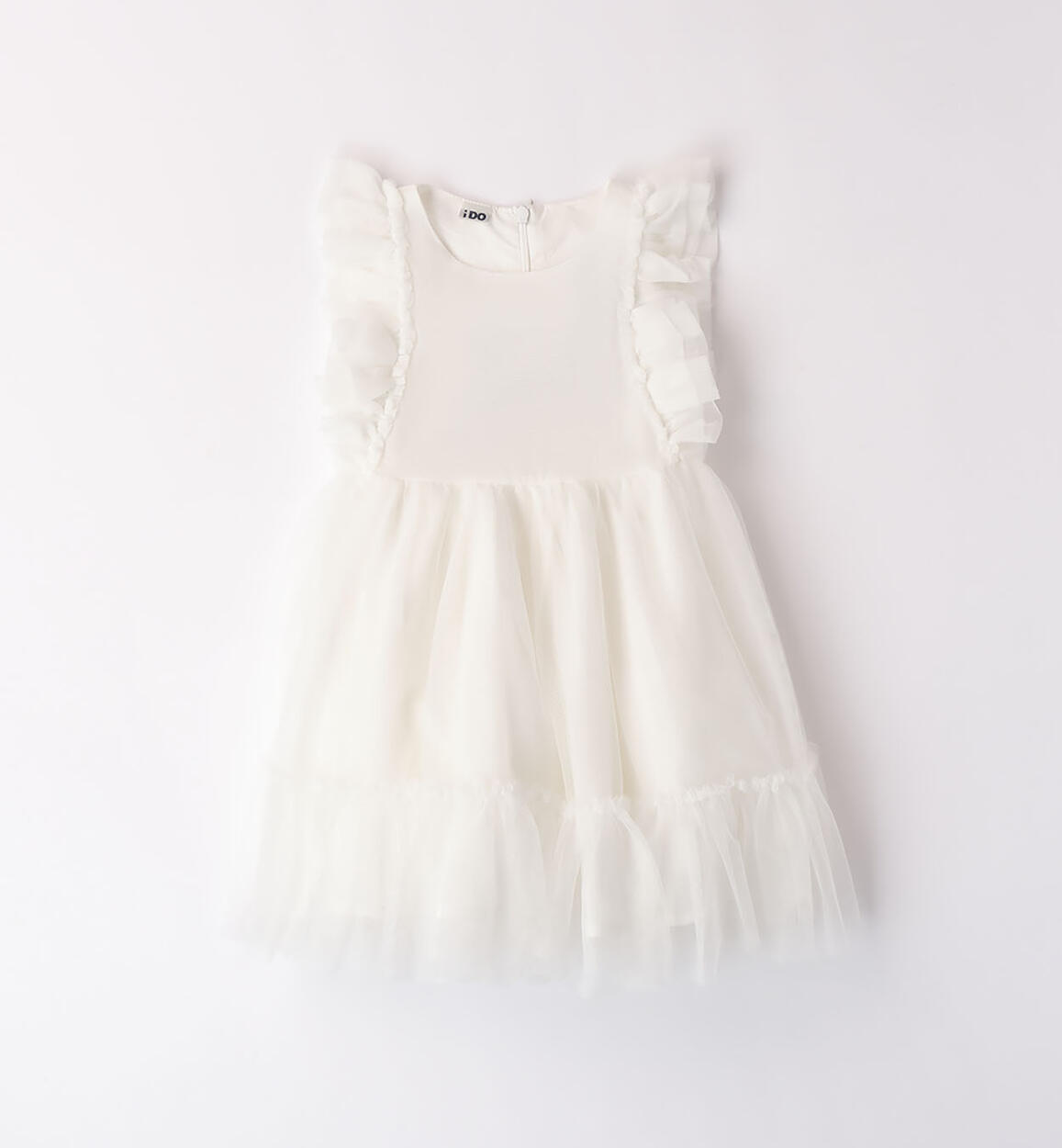 Girls' sleeveless tulle dress  CREAM iDO