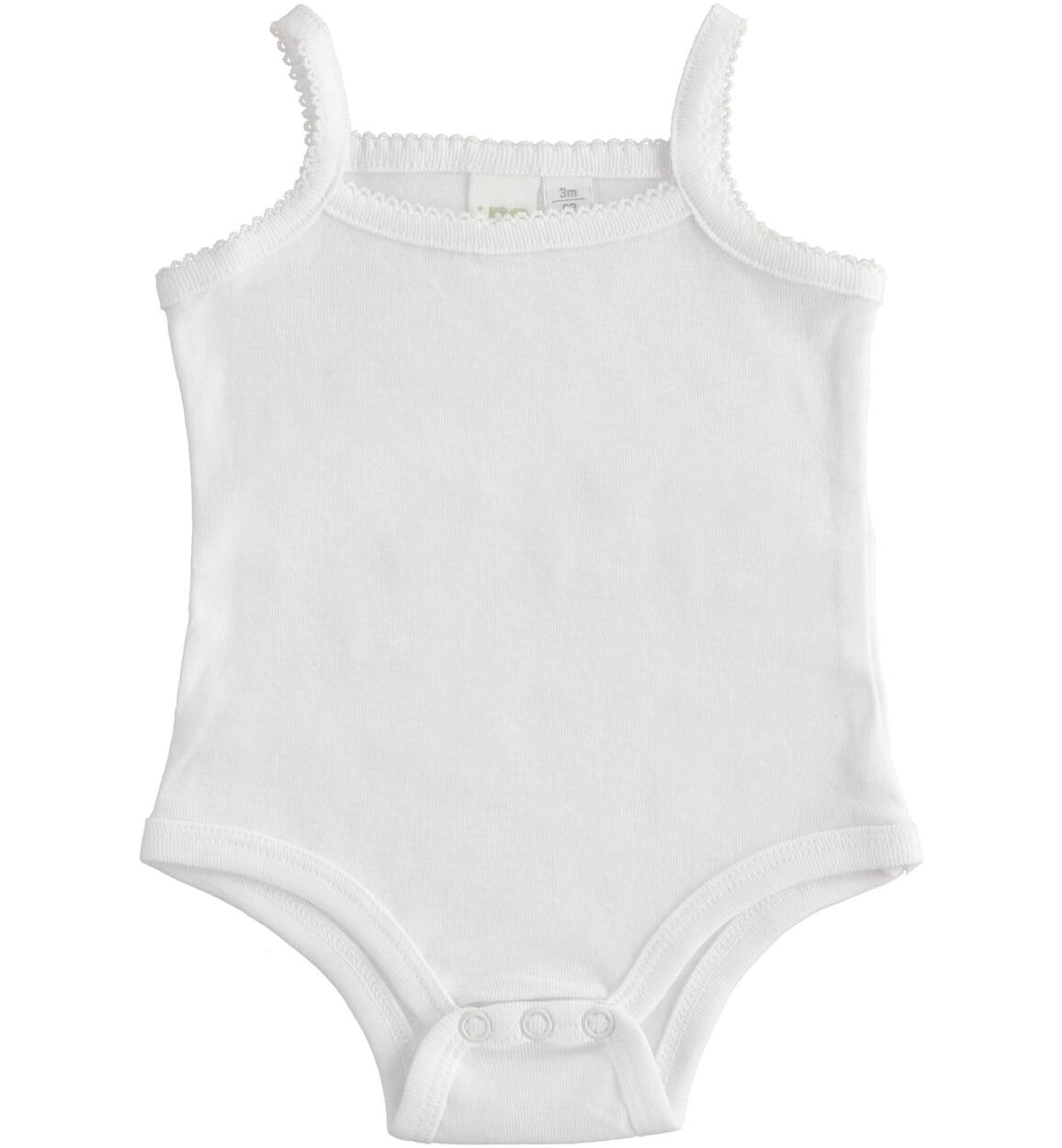 Body neonato intimo in 100% cotone BIANCO iDO