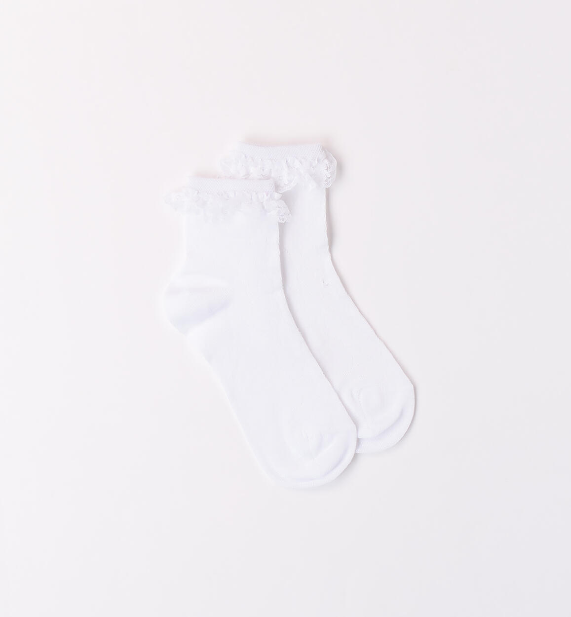 Girl's white socks with ruffle WHITE iDO