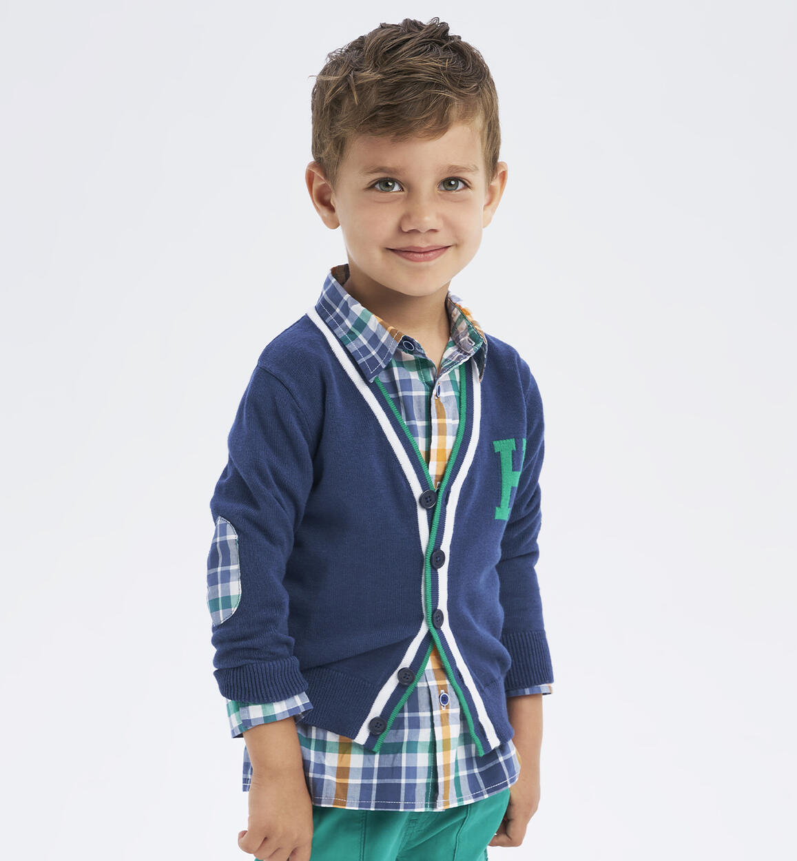 Camicia a quadri bambino BLU Sarabanda