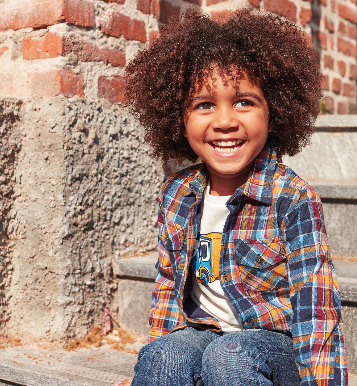 Camicia a quadri bambino BLU iDO