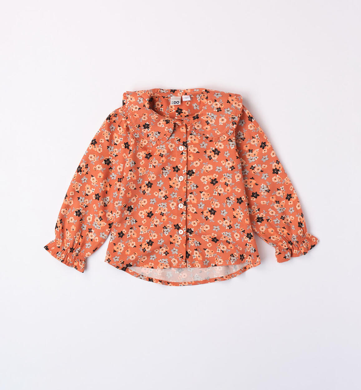 Camicia bambina con fiori ARANCIONE iDO