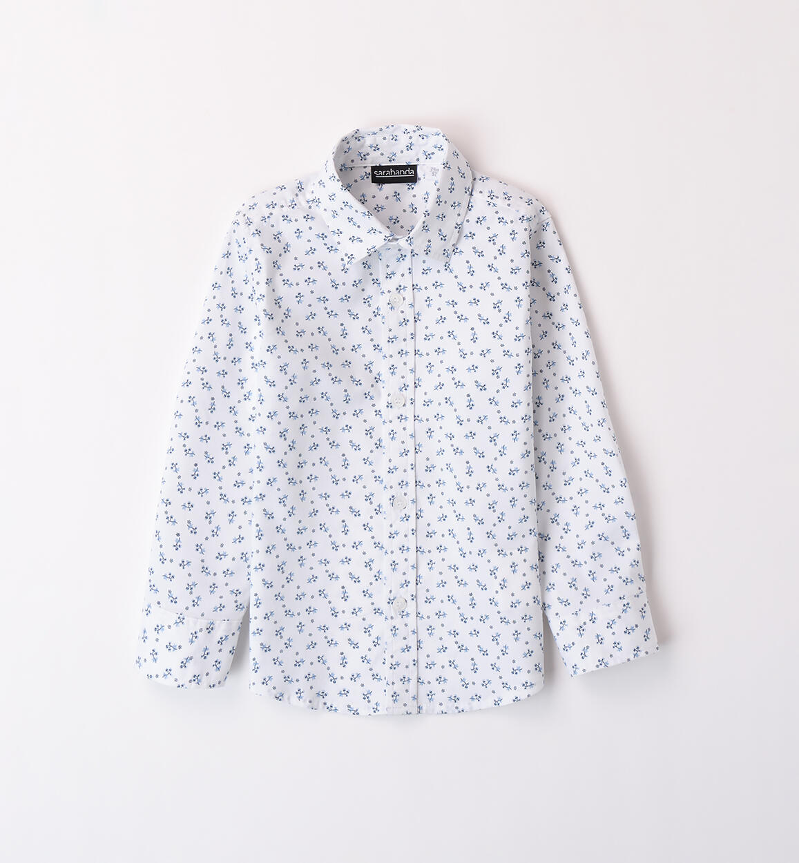 Camicia bambino all over BIANCO Sarabanda