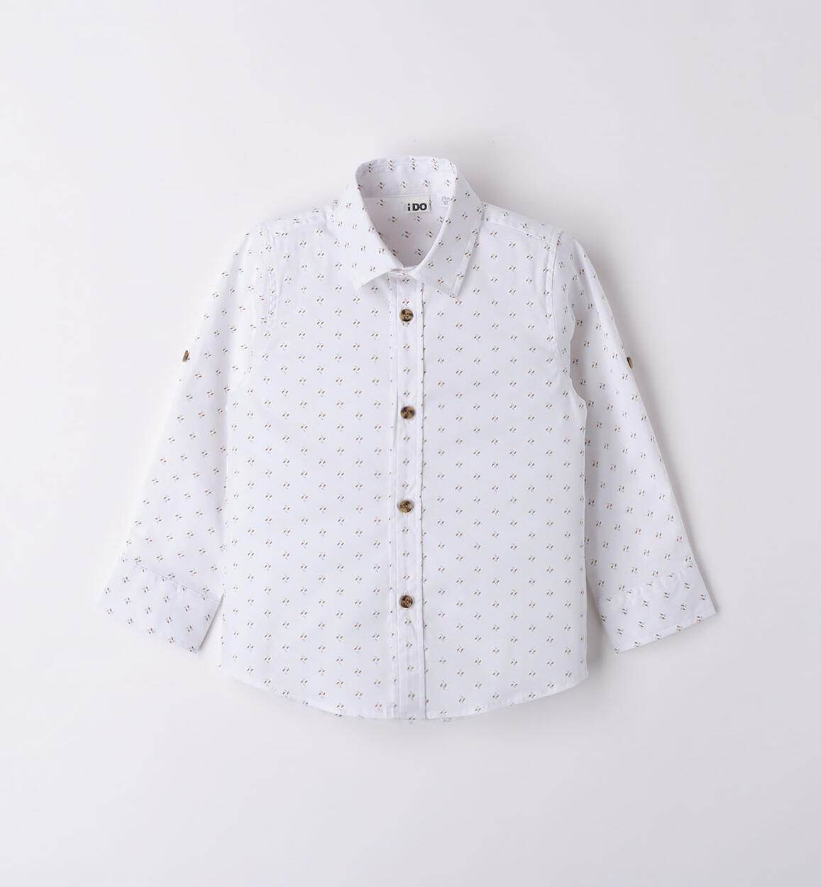 Camicia bambino micro fantasia BIANCO iDO