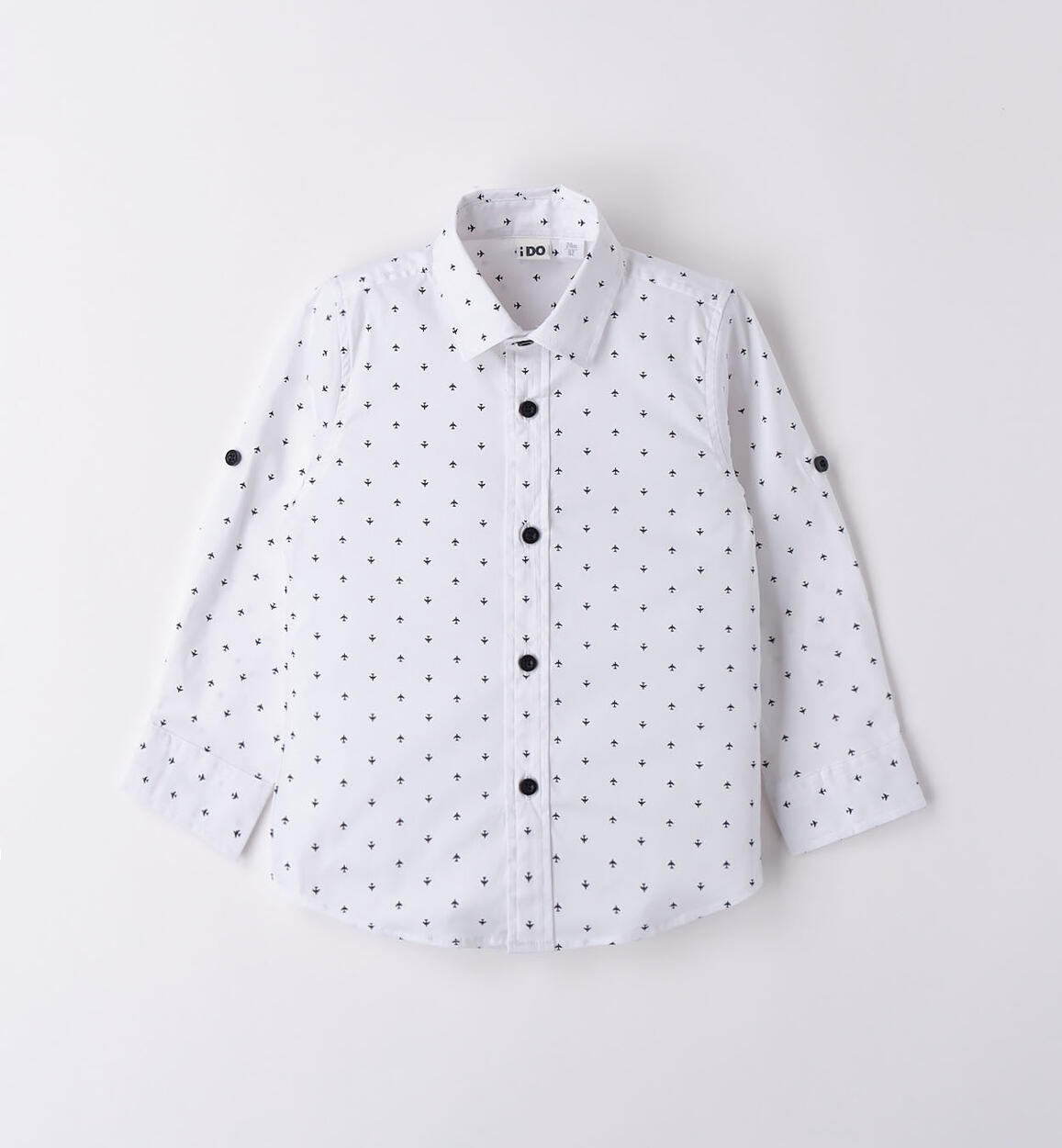 Camicia bambino micro fantasia BIANCO iDO