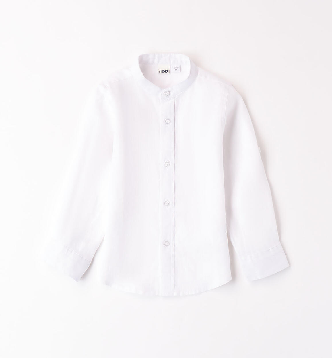 Camicia coreana in lino per bambino BIANCO iDO