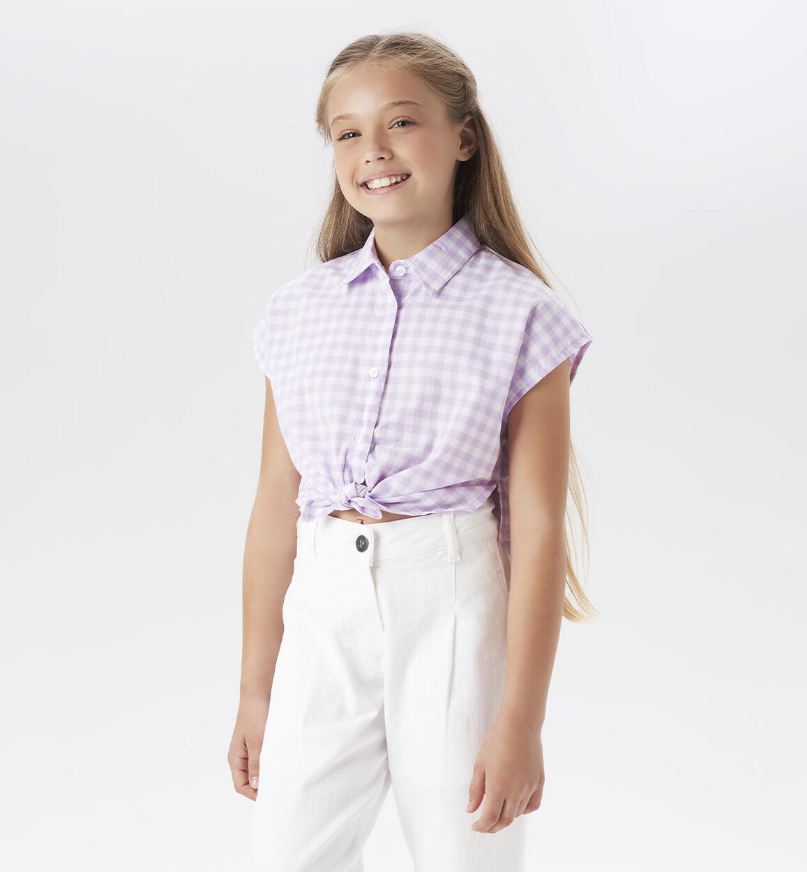 Camicia corta ragazza VIOLA iDO