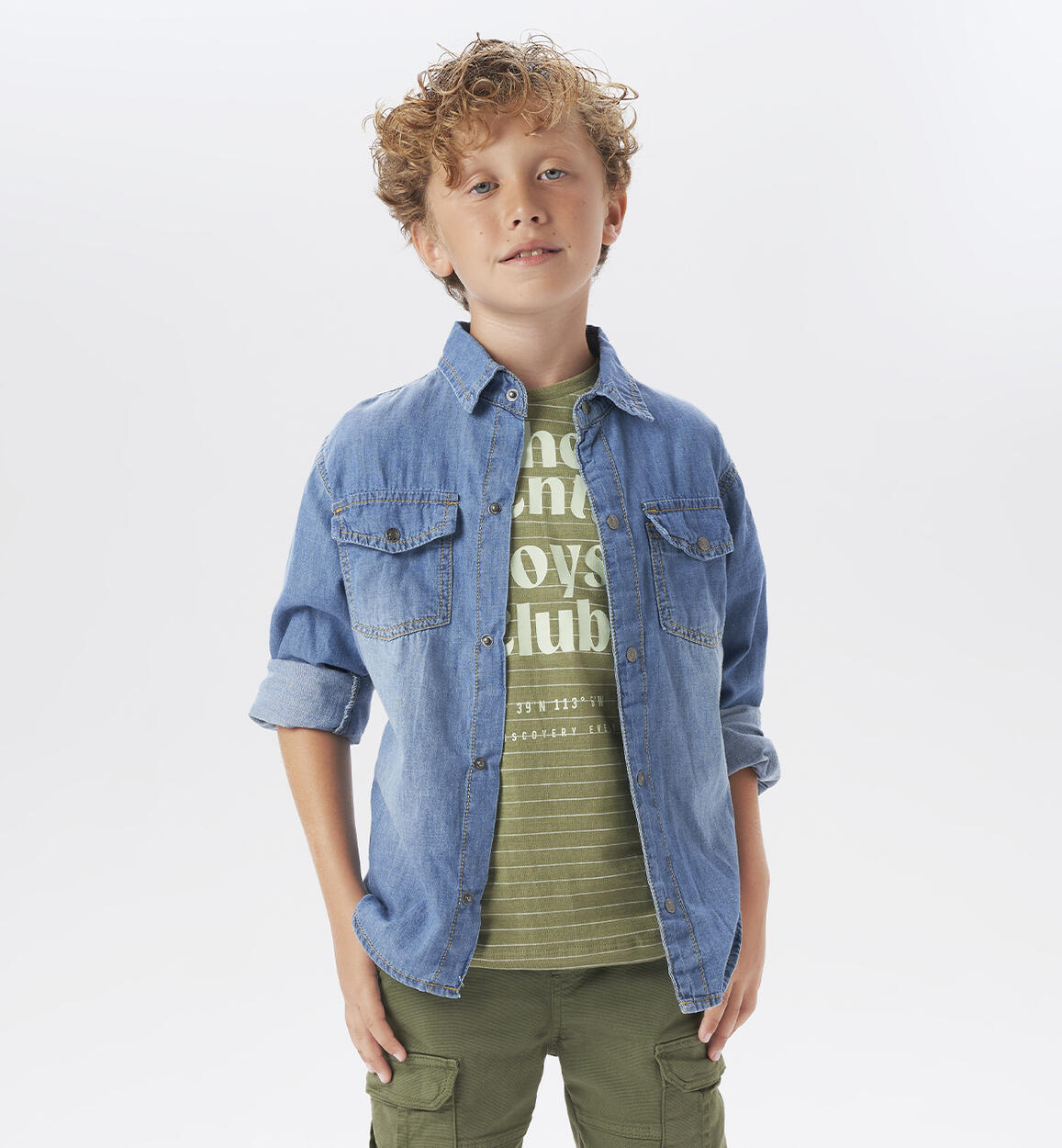 iDO denim shirt for boys from 8 to 16 years BLUE iDO