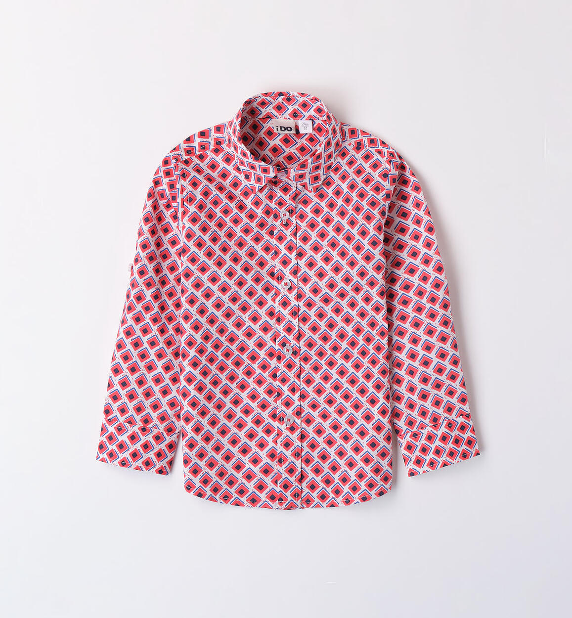 Camicia geometrica per bambino BIANCO iDO