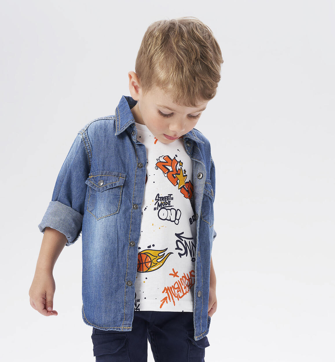 Camicia jeans bambino BLU iDO