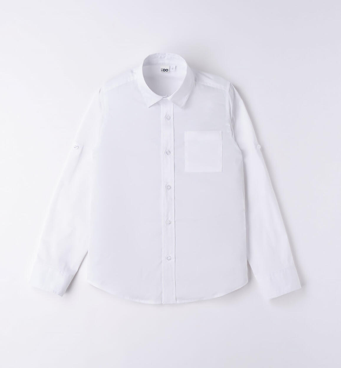 Camicia manica lunga tinta unita ragazzo BIANCO iDO