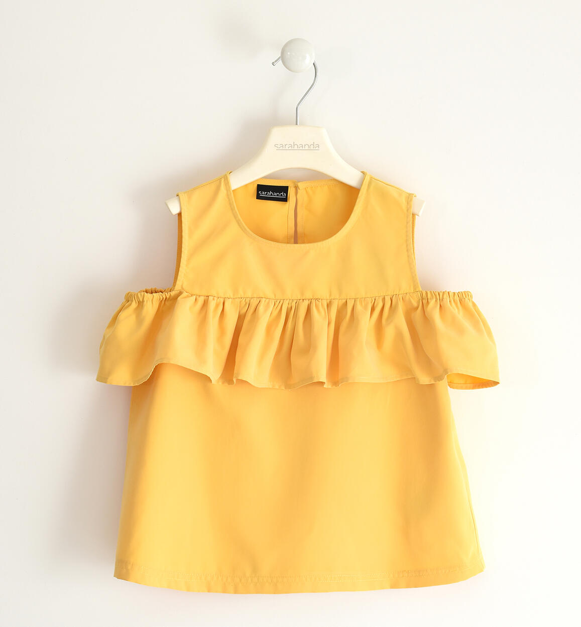 Camicia per bambina con balza arricciata GIALLO Sarabanda