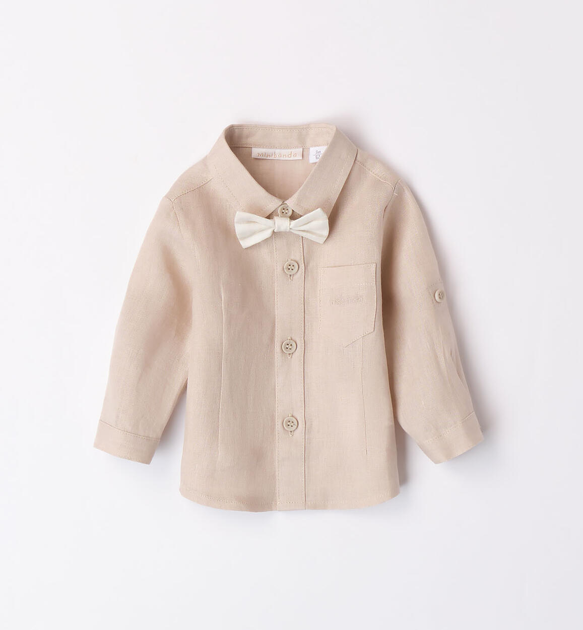 Camicia per bimbo con papillon BEIGE Minibanda