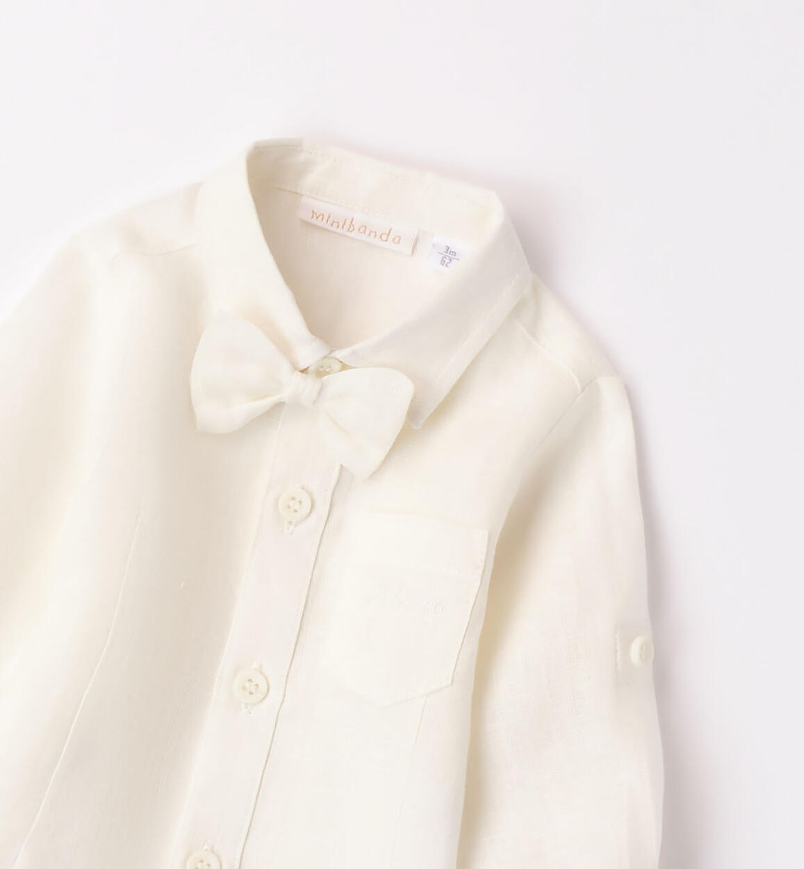 Boys' shirt with bow tie CREAM Minibanda