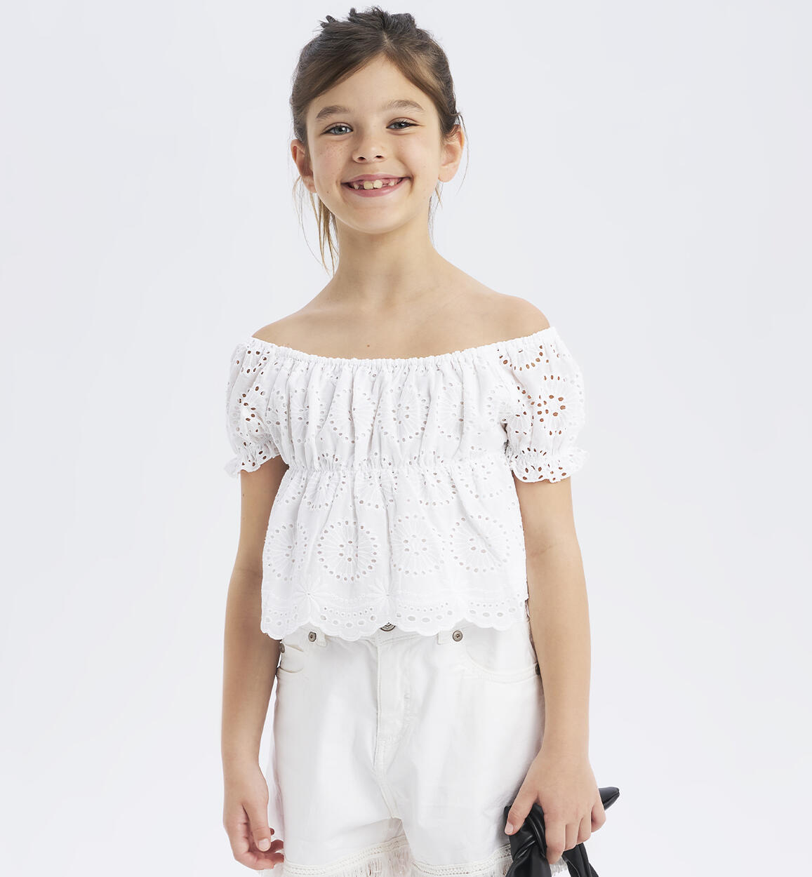 Girls' shirt in 100% cotton WHITE Sarabanda