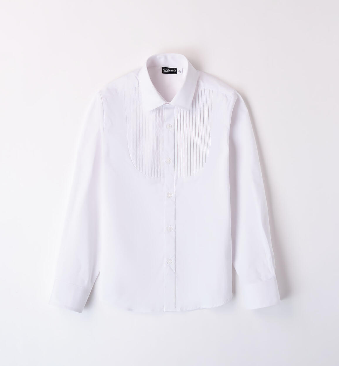 Camicia ragazzo con plisse BIANCO Sarabanda