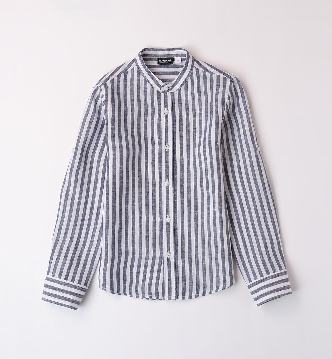 Sarabanda boys' shirt in 100% linen. BLUE Sarabanda