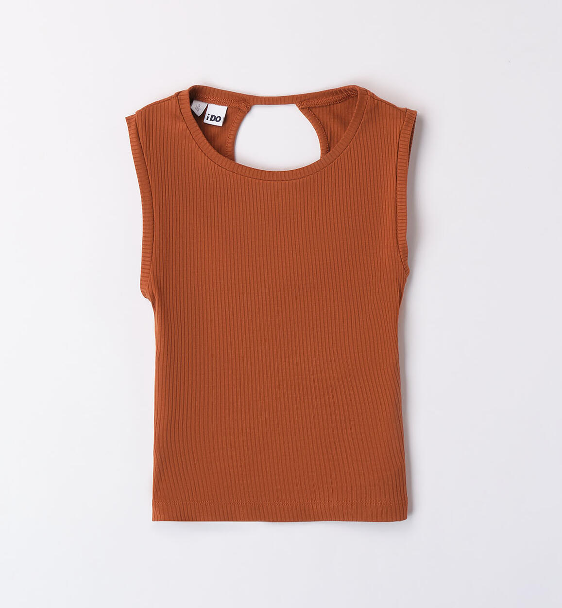 Girl's ribbed tank top BROWN iDO