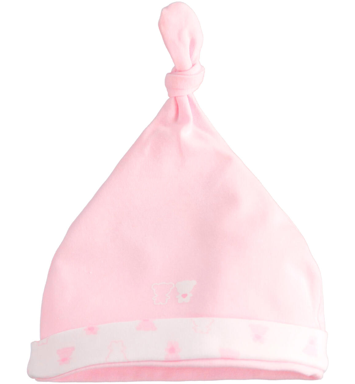 Cappellino modello cuffia modello unisex con nodo ROSA iDO