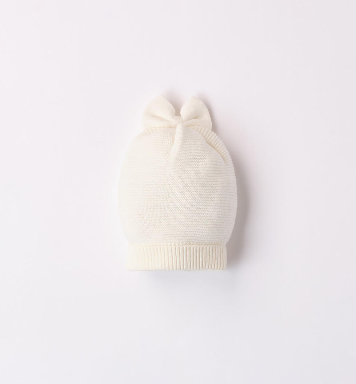 Cappellino neonata con fiocco PANNA Minibanda