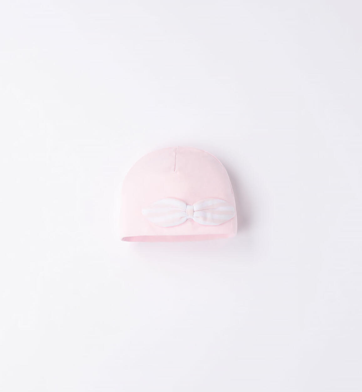 Cappello cuffia neonata con fiocco ROSA iDO