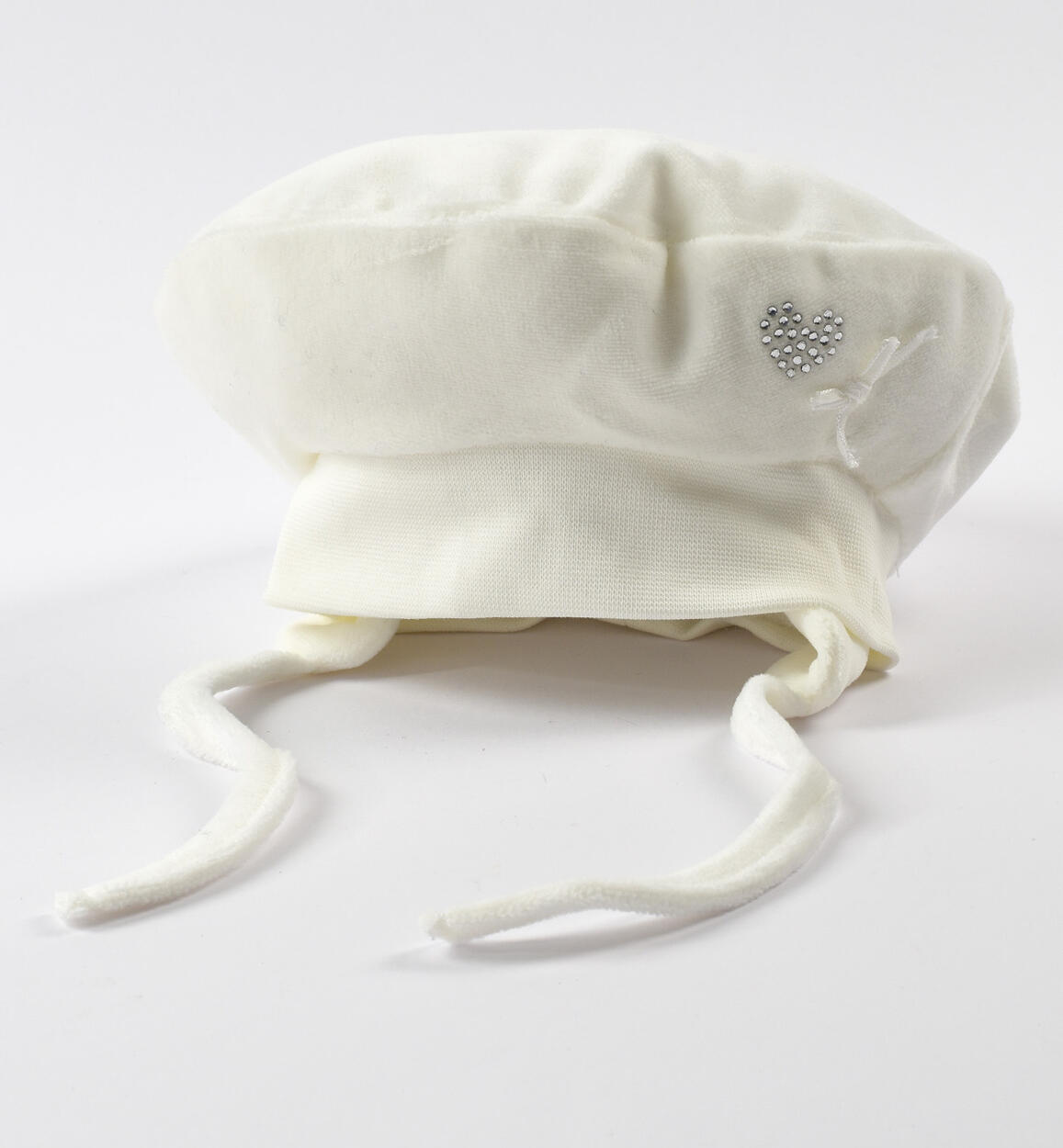 Cappello per neonata in ciniglia modello basco PANNA iDO