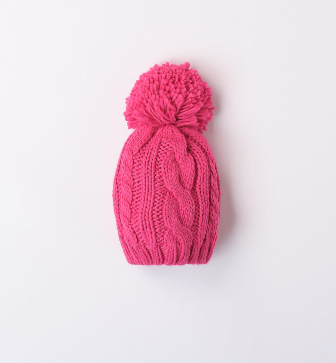 Cappello ragazza con pompon FUCSIA iDO